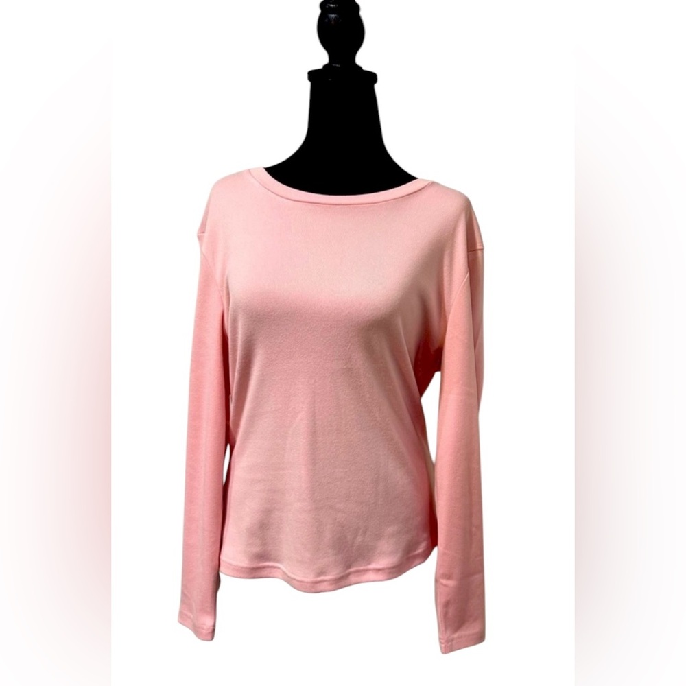 SHEIN Curve Long Sleeve PullOver Pink Minimalist Top Size 0X NWOT